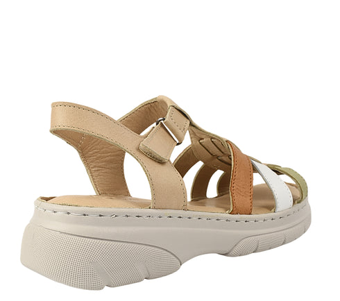 Sandale casual, dama, ANNA VIOTTI, D60-336 bej, piele naturala